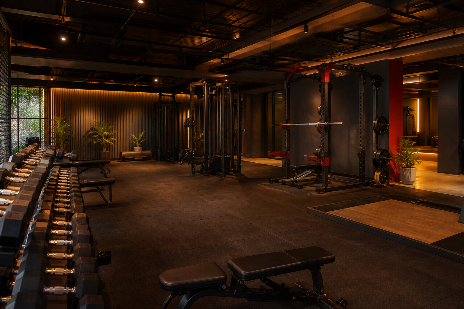 Concept artwork for The Club Gym training floor in Paldi